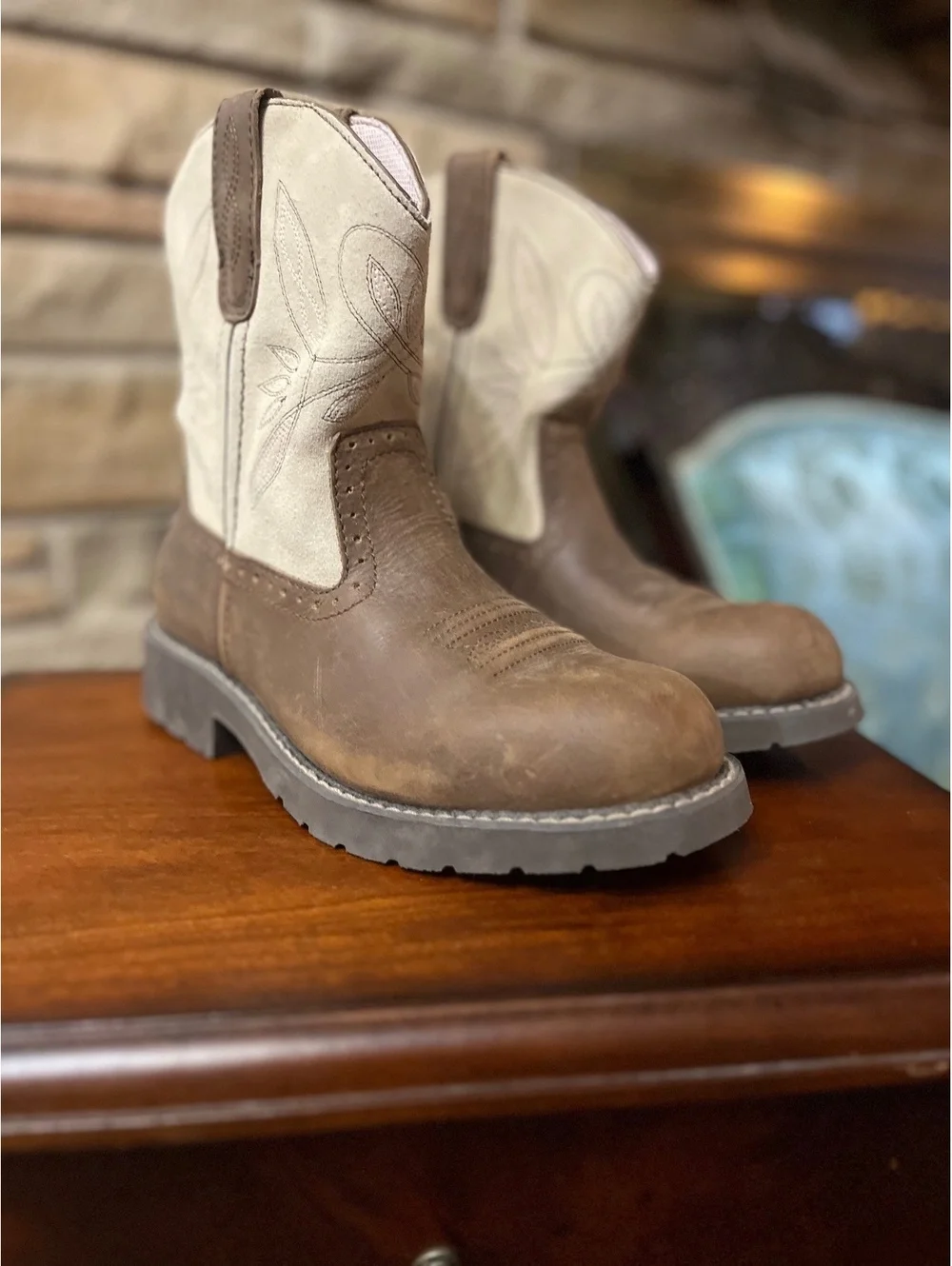 Herman Survivors Women's Cowgirl Western Boots Size 8 Brown Leather Trail Work